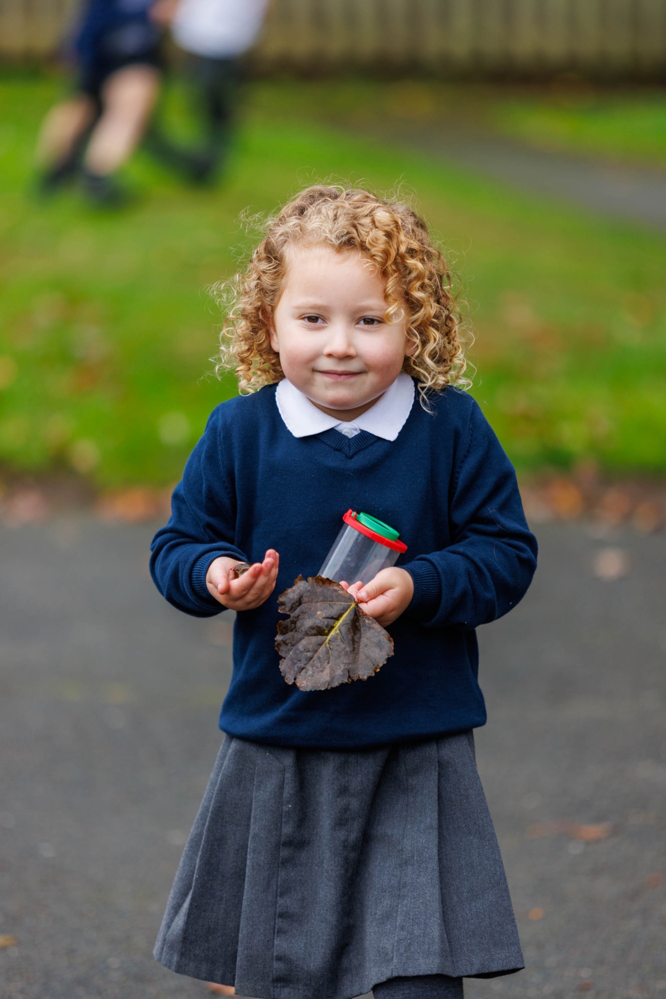 Child outside at Mevagissey Community Primary School